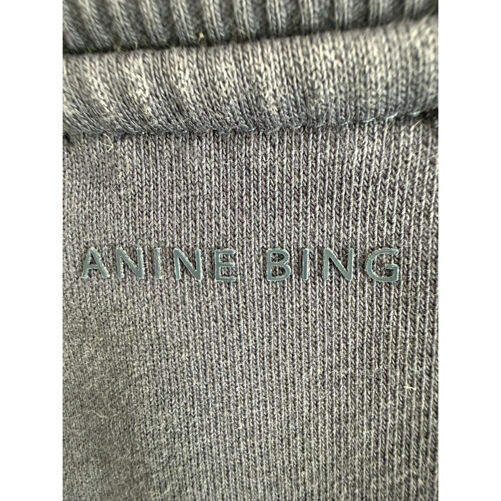 Anine Bing Tyler BING Varsity Chenille Oversized Sweatshirt Navy Slouchy Size XL - Picture 5 of 12